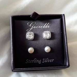 Stirling Silver Cubic Zirconia and Freshwater set